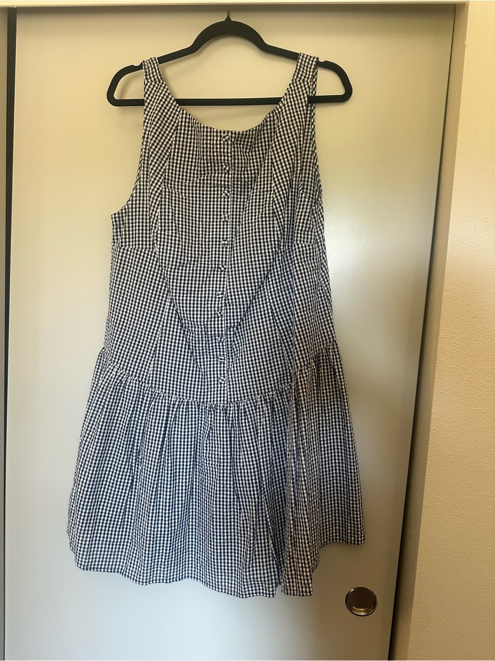 wild fable Black & White Gingham Button-Front Mini Dress